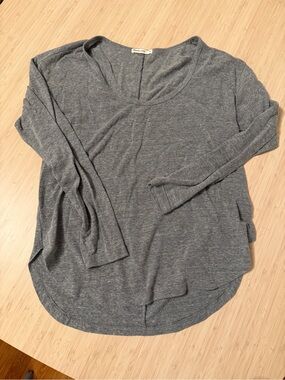 Lightweight Gray Scoop Neck Women's Top
